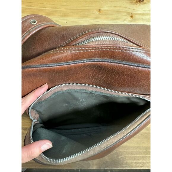 Interpur 1980s Carry On Luggage Weekender Bag Vintage Brown Vinyl Travel Tote Le - Picture 5 of 13